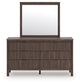 Pamytta Full Upholstered Panel Bed, Dresser, Mirror, Chest and Nightstand