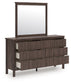 Pamytta Full Upholstered Panel Bed, Dresser, Mirror, Chest and Nightstand