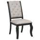 Phelps Upholstered Dining Side Chair Tobacco and Distressed Noir