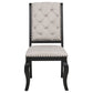 Phelps Upholstered Dining Side Chair Tobacco and Distressed Noir