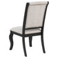 Phelps Upholstered Dining Side Chair Tobacco and Distressed Noir