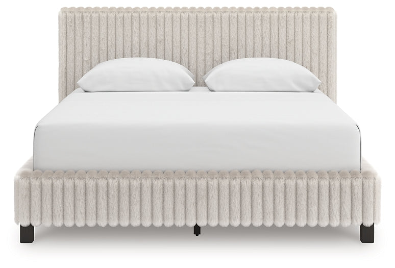 Zuraleus Queen Upholstered Bed, Dresser, Mirror and Nightstand