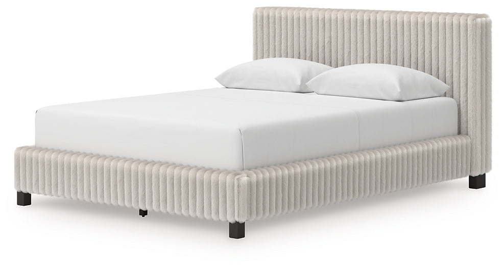 Zuraleus Queen Upholstered Bed, Dresser and Mirror