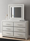 Zuraleus Queen Upholstered Panel Platform Storage Bed, Dresser, Mirror, Chest and Nightstand