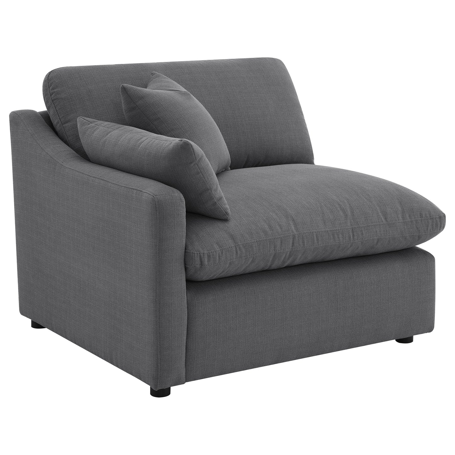 Hobson 4-piece Upholstered Modular Sectional Sofa Charcoal