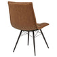 Aiken Faux Leather Upholstered Dining Side Chair Saddle Brown (Set of 4)