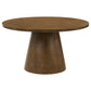 Franklin 54-inch Round Wood Pedestal Base Dining Table Dark Brown