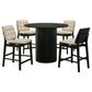 Hamlyn 5-piece Round Wood Counter Height Dining Set Cream and Black