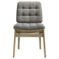 Redbridge Velvet Upholstered Side Chair Grey and Natural Oak (Set of 2)