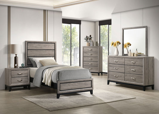 Watson Five-piece Twin Bedroom Set Light Taupe