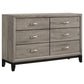 Watson 6-drawer Bedroom Dresser Cabinet Light Taupe