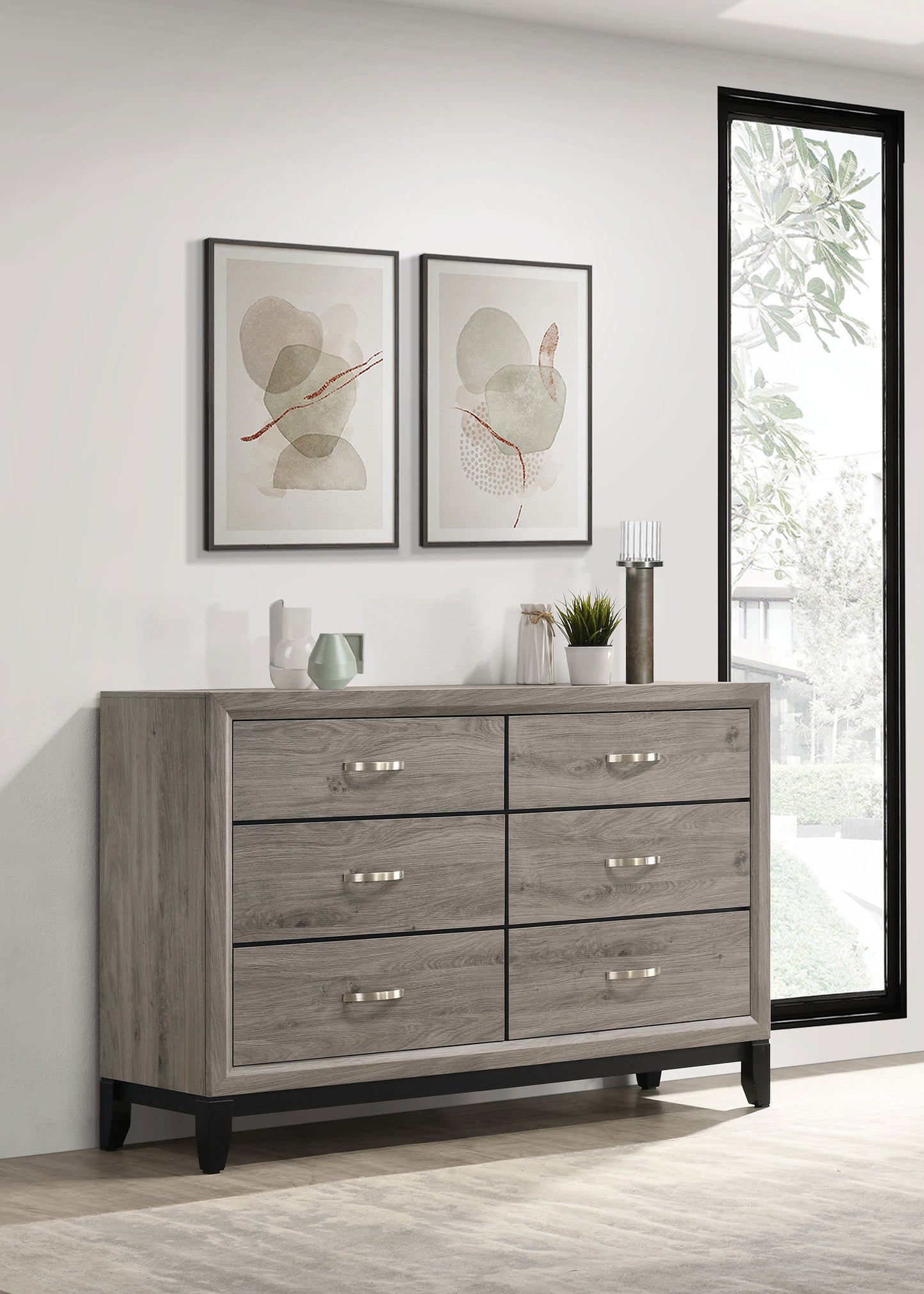 Watson 6-drawer Bedroom Dresser Cabinet Light Taupe