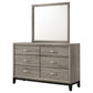 Watson 6-drawer Bedroom Dresser and Mirror Light Taupe