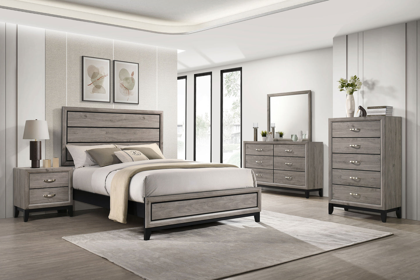 Watson 6-drawer Bedroom Dresser and Mirror Light Taupe