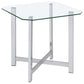 Cronin Square Tempered Glass Top Side End Table Chrome