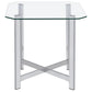 Cronin 3-piece Tempered Glass Top Coffee Table Set Chrome