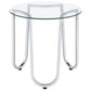 Beller Round Tempered Glass Top End Side Table Chrome