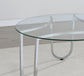 Beller Round Tempered Glass Top End Side Table Chrome