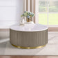 Jason Round White Marble Top Coffee Table Greige