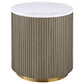 Jason 3-piece Round White Marble Coffee Table Set Greige