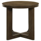 Kessler Round Sculptural Wood End Table Brown