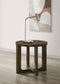 Kessler Round Sculptural Wood End Table Brown