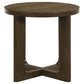 Kessler Round Sculptural Wood End Table Brown