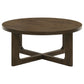 Kessler Round Sculptural Wood Coffee Table Brown