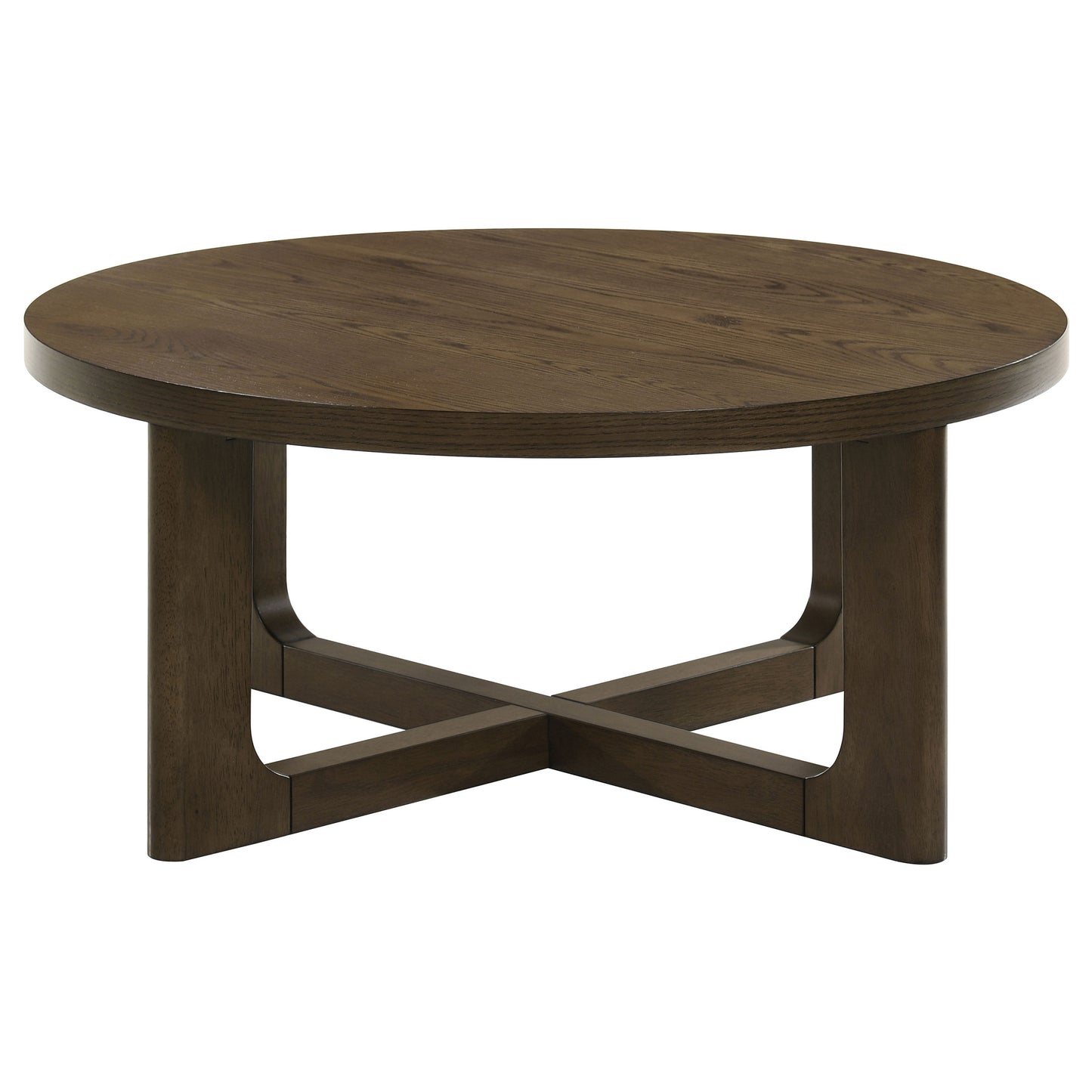 Kessler 2-piece Round Sculptural Wood Coffee Table Set Brown