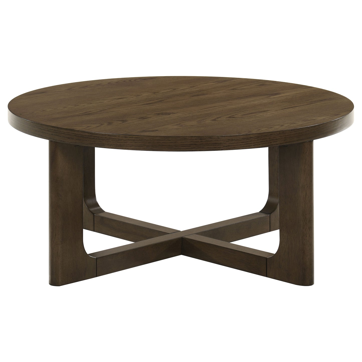 Kessler 2-piece Round Sculptural Wood Coffee Table Set Brown