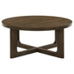 Kessler 3-piece Round Sculptural Wood Coffee Table Set Brown