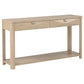 Marcelo Sofa Console Table with 2 Drawers and Shelf Light Elm