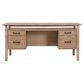 Goodson 64-inch 4-Drawer Double Pedestal Computer Desk Distressed Light Brown