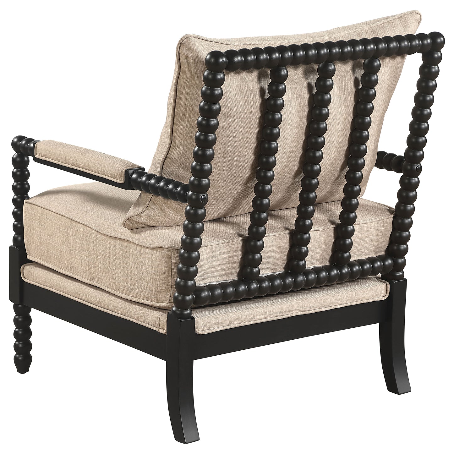Blanchett Upholstered Bobbin Accent Chair Beige and Black