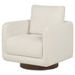 Iris Fabric Upholstered Swivel Accent Chair Ivory