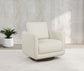 Iris Fabric Upholstered Swivel Accent Chair Ivory