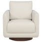 Iris Fabric Upholstered Swivel Accent Chair Ivory