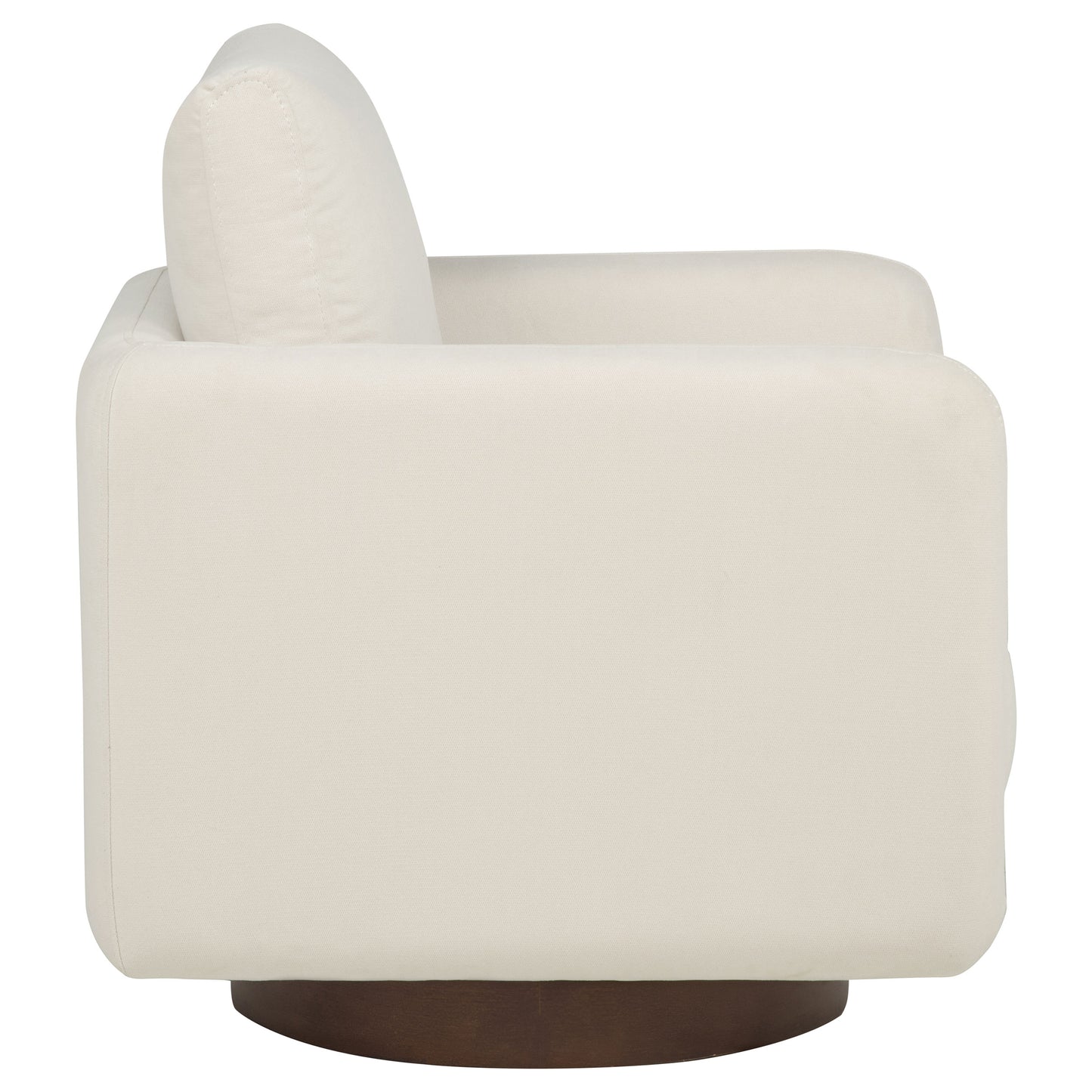 Iris Fabric Upholstered Swivel Accent Chair Ivory