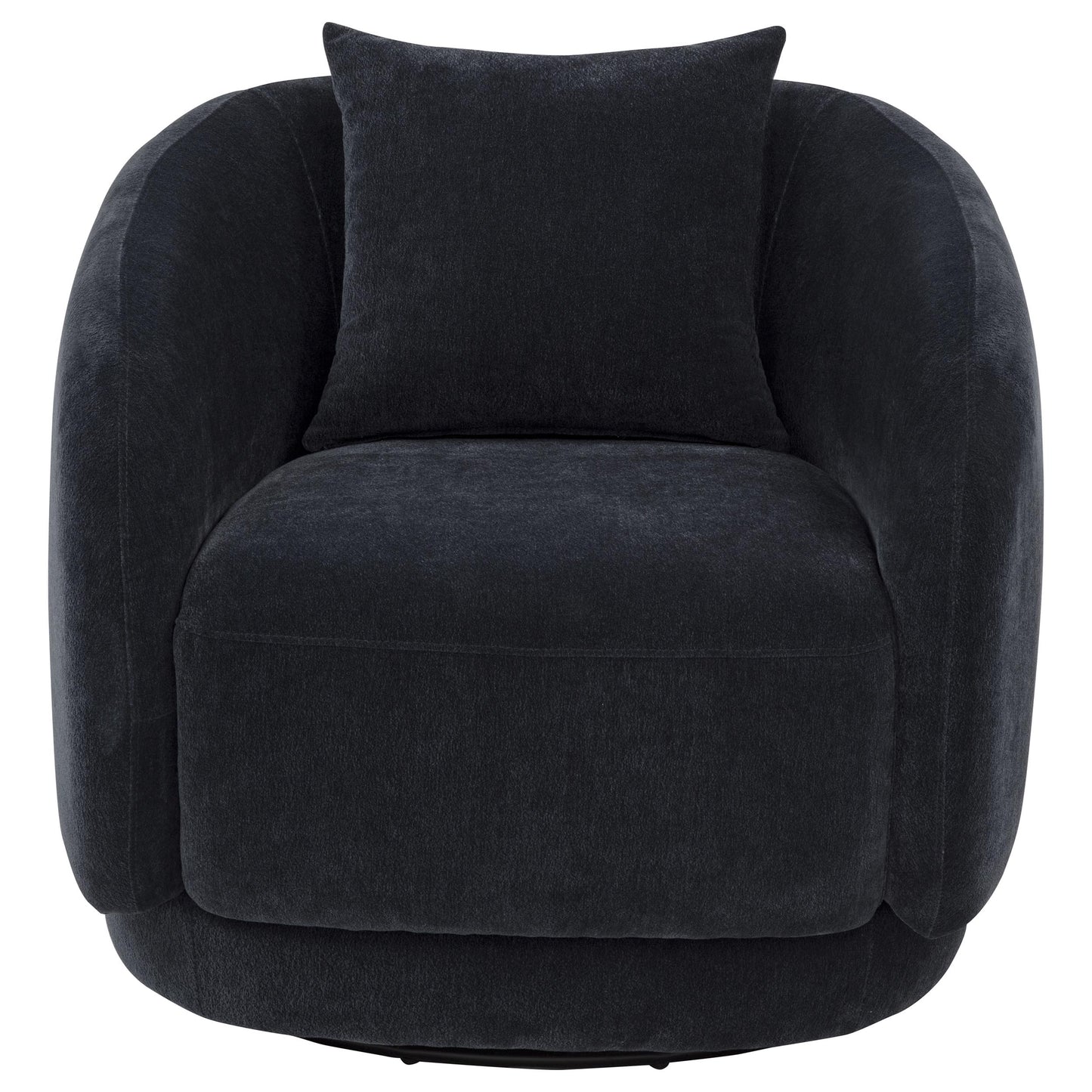 Arnaud Chenille Upholstered Swivel Accent Chair Navy