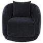 Arnaud Chenille Upholstered Swivel Accent Chair Navy