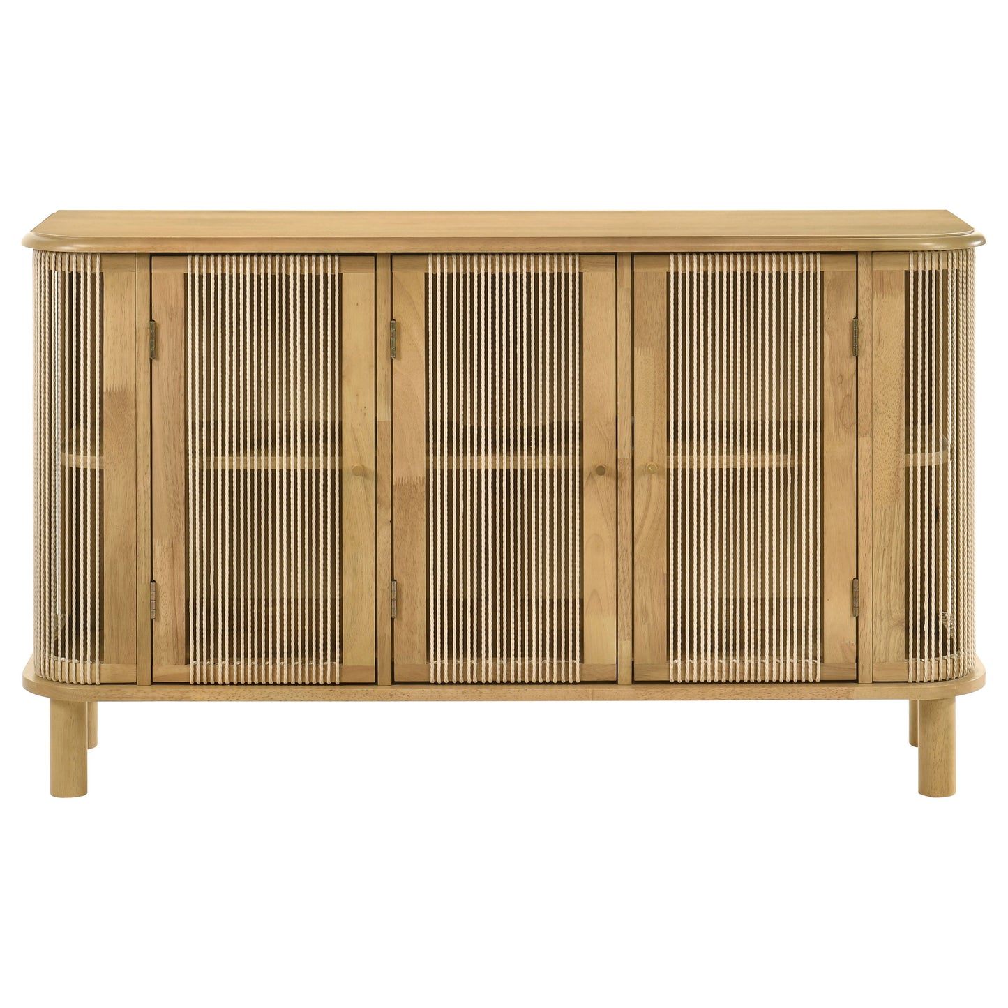 Ervine 3-Door Rope Panel Sideboard Accent Storage Cabinet Natural