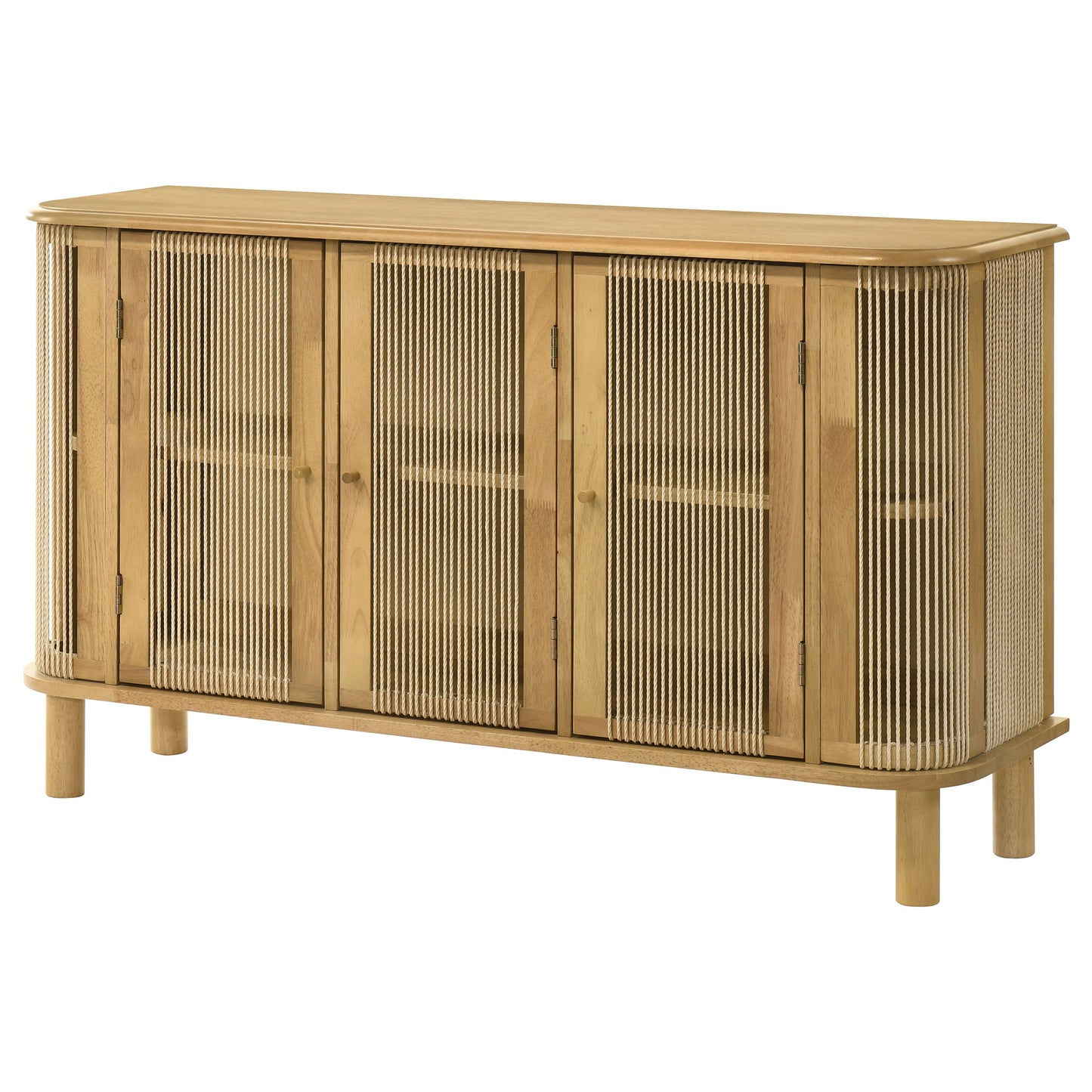 Ervine 3-Door Rope Panel Sideboard Accent Storage Cabinet Natural