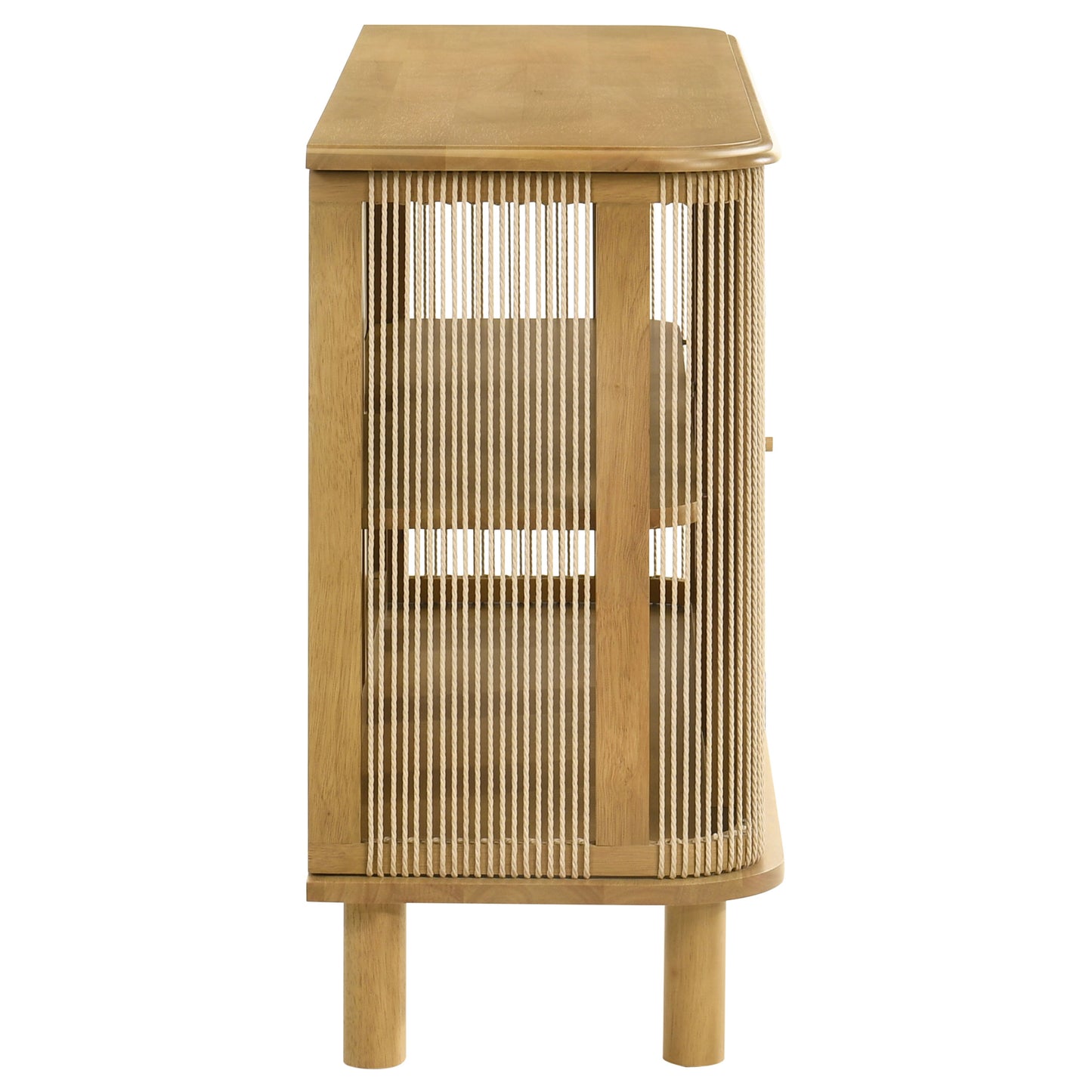 Ervine 3-Door Rope Panel Sideboard Accent Storage Cabinet Natural