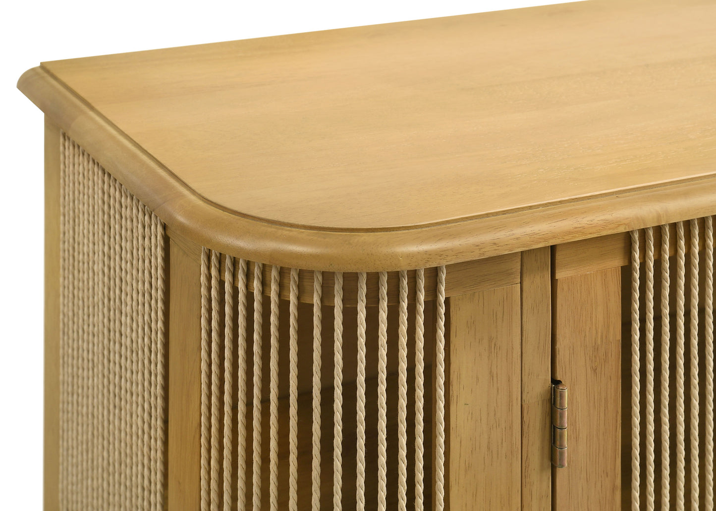 Ervine 3-Door Rope Panel Sideboard Accent Storage Cabinet Natural