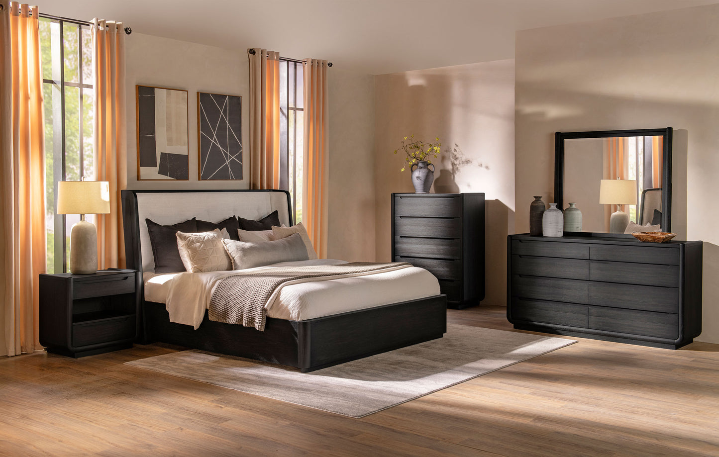 Leandro 5-piece California King Bedroom Set Burnished Black