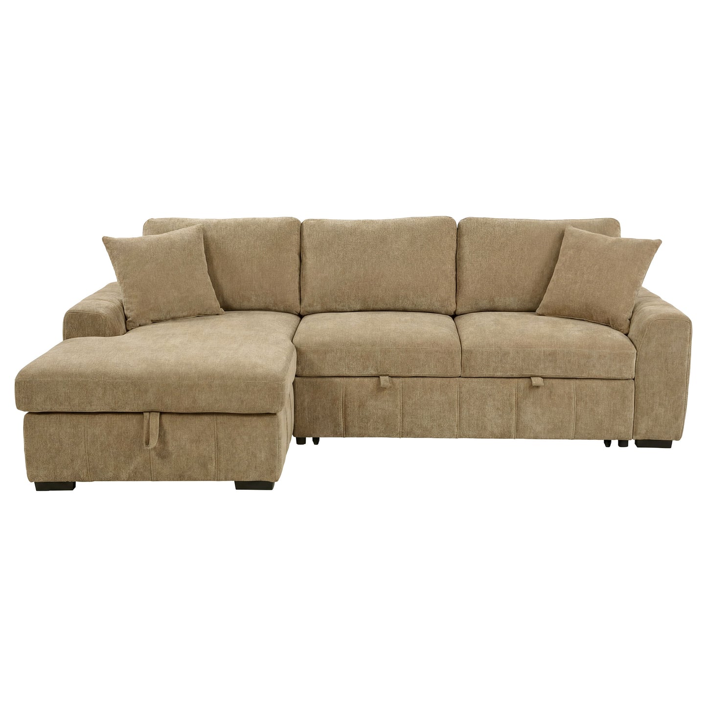 Pastrana Upholstered Sleeper Sectional Sofa LAF Chaise Camel