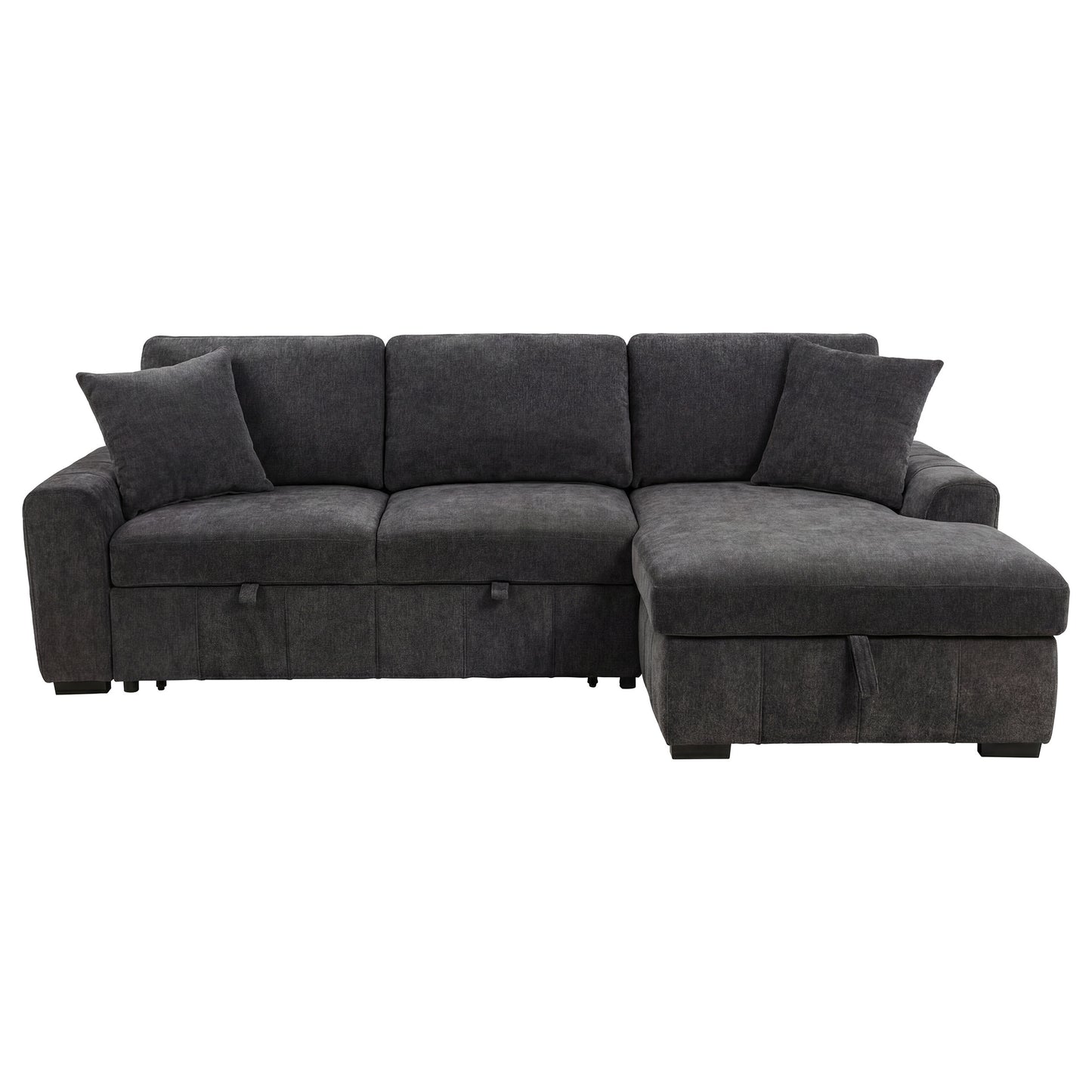 Pastrana Upholstered Sleeper Sectional Sofa RAF Chaise Grey
