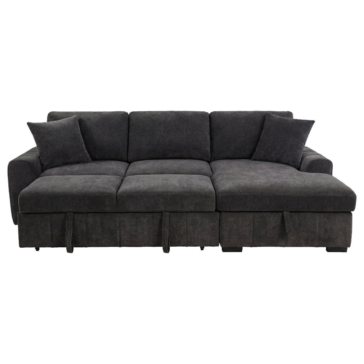 Pastrana Upholstered Sleeper Sectional Sofa RAF Chaise Grey