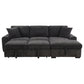 Pastrana Upholstered Sleeper Sectional Sofa RAF Chaise Grey