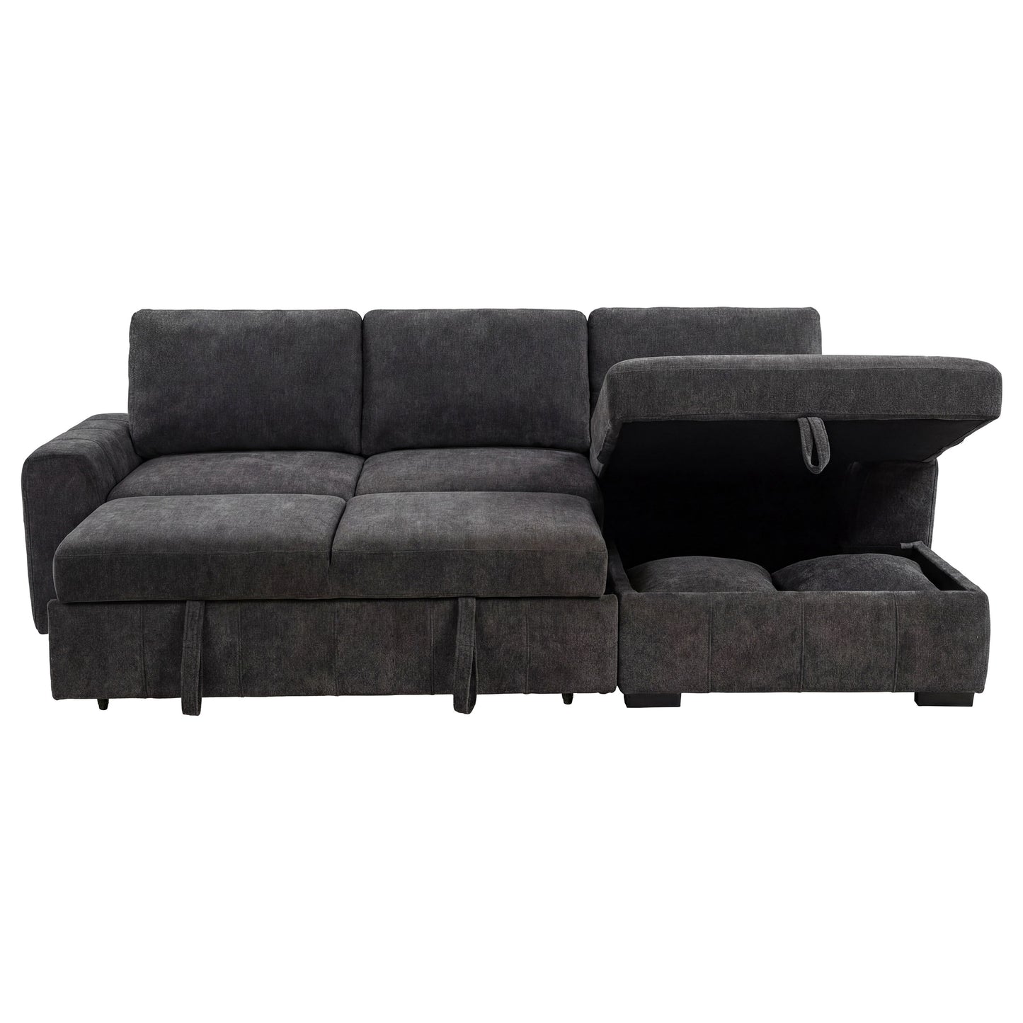 Pastrana Upholstered Sleeper Sectional Sofa RAF Chaise Grey